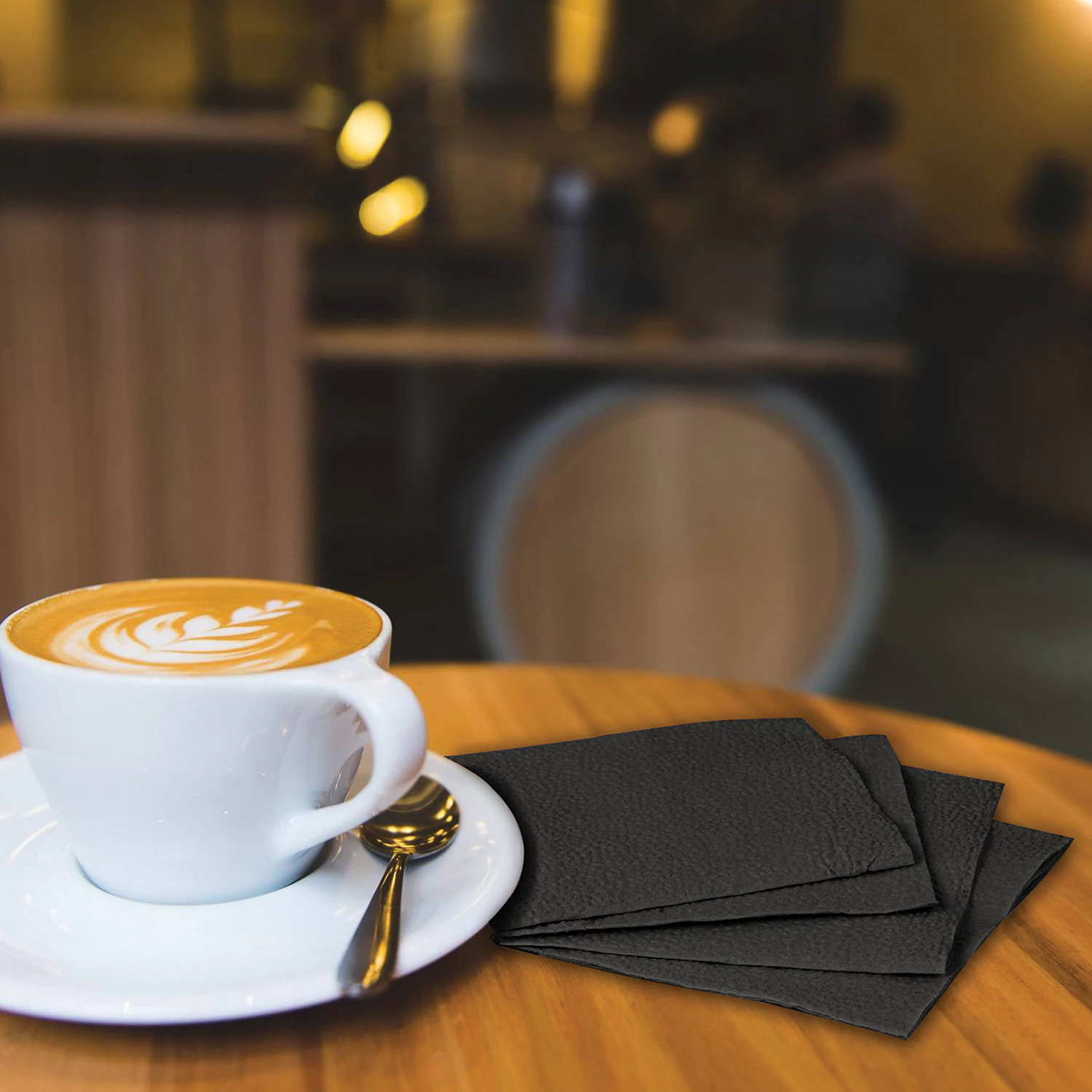 Салфетки бумажные однослойные LAIMA 24 х 24 см, черные 400 л